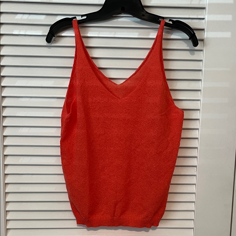 Women's coral V-Neck sweater Tank Top